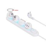 360 Rotation Multi-Plug Socket New Design EU Standard Power Socket with 3AC Outlets 2TYPE-C 1 USB-A Power Strip