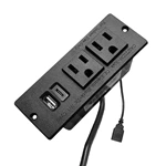 2US Power Mounted Furniture Power Outlet USB Type C Charging Ports Desk Recessed US Panel Socket