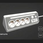 Socket Power Extension Socket with Usb Port with LED Light Desktop Corner Socket Power Strip with Usb Eu