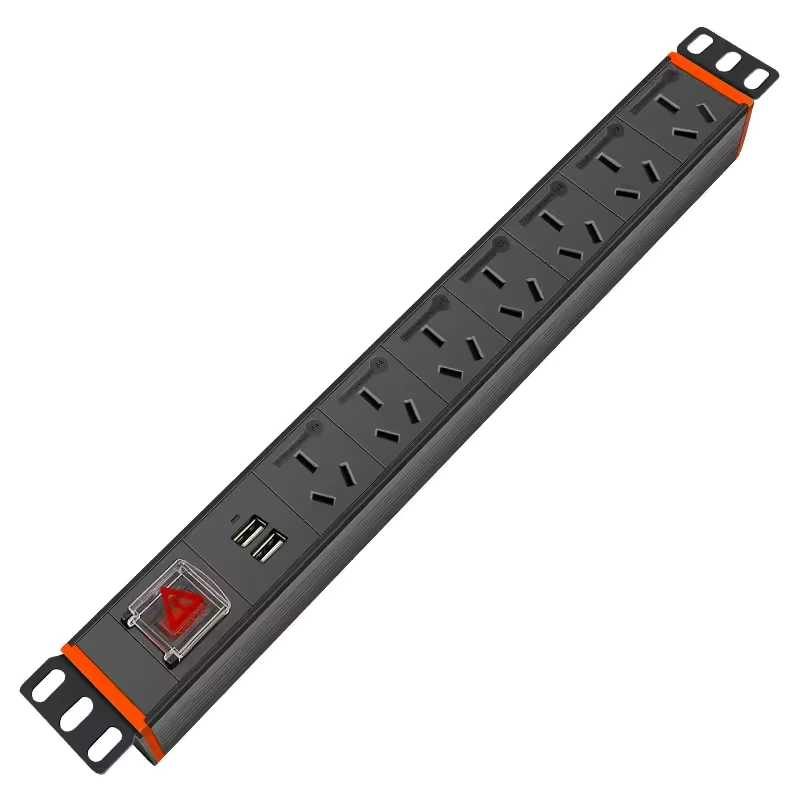 Australian Industrial Cabinet Strip Socket Pdu 7 Socket AU Standard 2 USB Prot PDU Socket