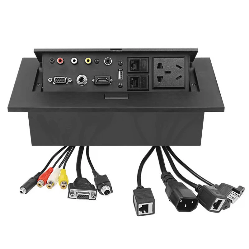 Custom Standard Outley Office Meeting Room Hidden Multifunction Aluminum Alloy Housing Pop up Furniture Socket