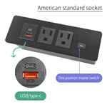 Desktop Embedded Socket Table USB Power Strip Hidden Furniture Multifunctional Socket