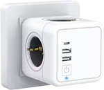 EU Standard 4-Outlet Power Socket EU with Switch Portable Travel