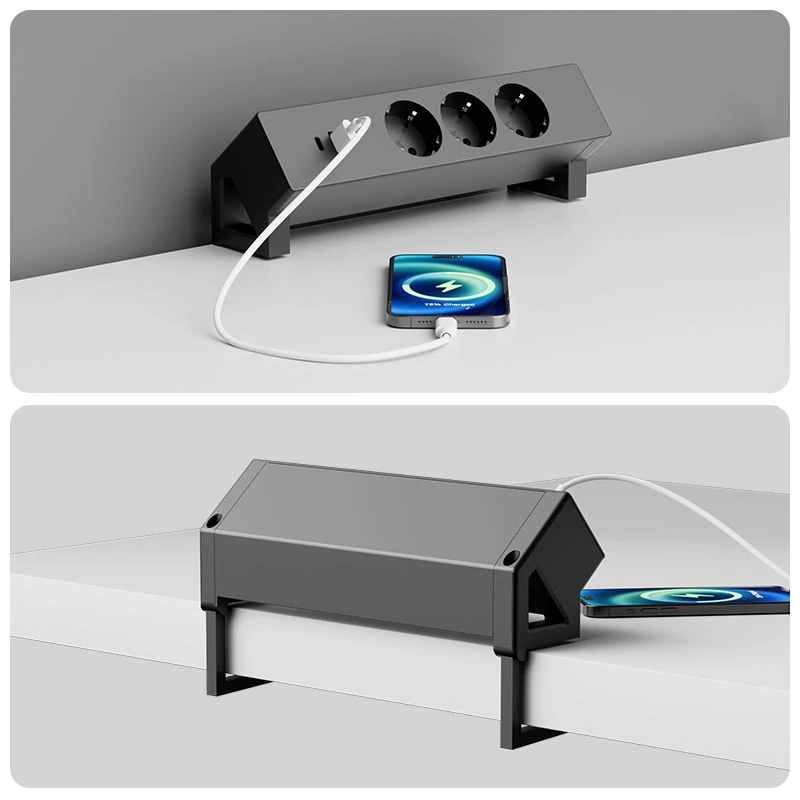 Shuko Socket Desk Power Sockets with USB Desk Clamp Power Strip Type-C 3 Outlet Clamp Power Strip Manufacturer