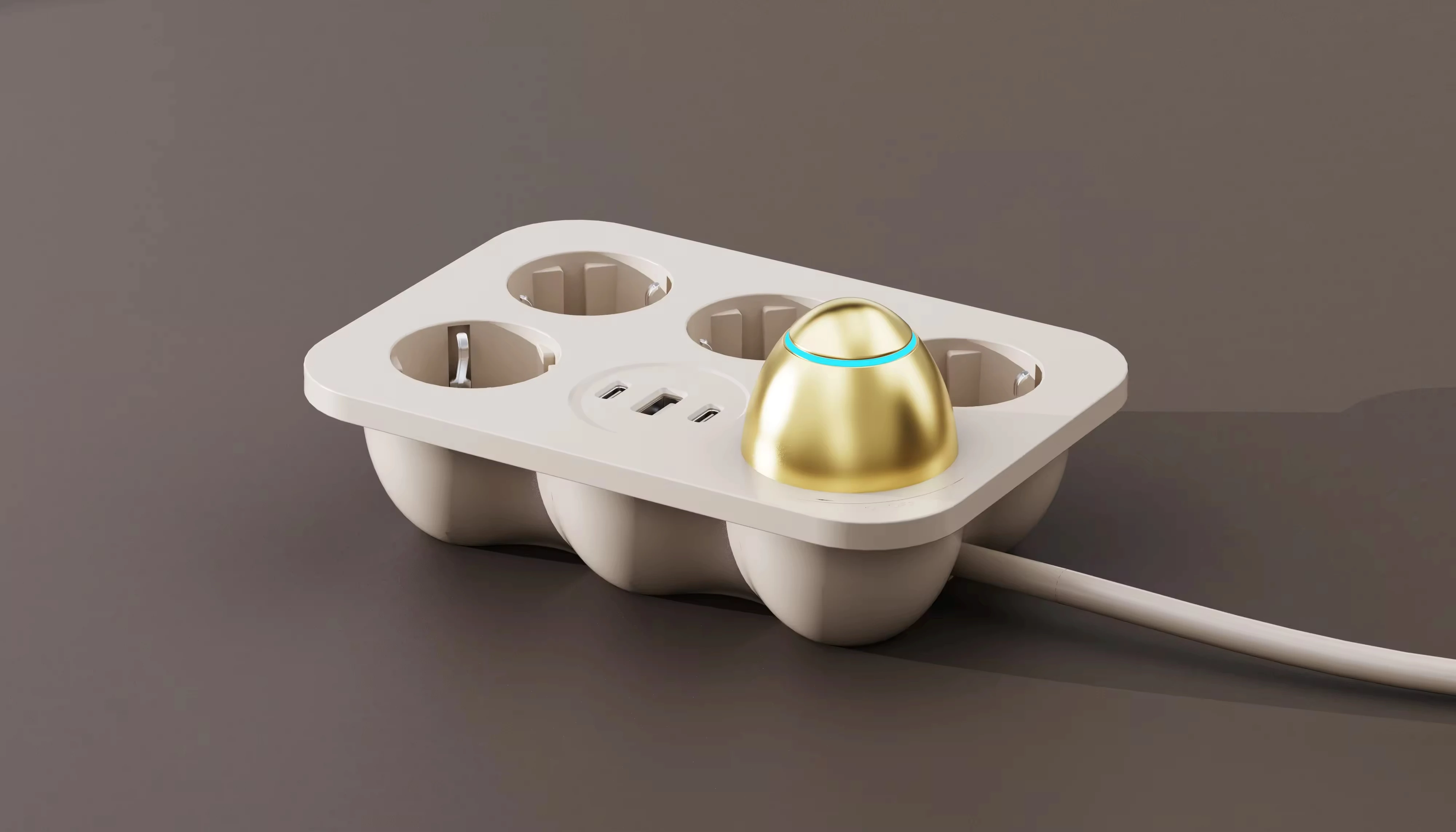 EU Standard Modern Style High Quality Fast Charge 2 TYPE-C USB Egg Socket 4 AC