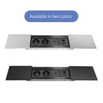 Hot Sale US Standard 4 Outlet Hidden Desktop Sliding Socket With 2 Usb Port Wireless Charger for Furniture