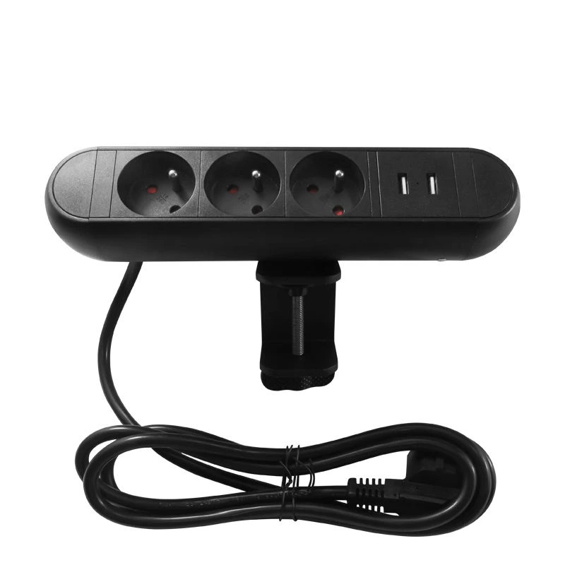 Custom Way FR Standard Outlet Filleted Corner Clamp Socket USB Removable Furniture Power Socket