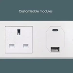 UK Plug AC Outlet Hidden Power Strip Socket Smart USB Protector Hotel Table Corner Socket