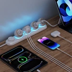 360 Rotation Multi-Plug Socket New Design EU Standard Power Socket with 3AC Outlets 2TYPE-C 1 USB-A Power Strip