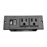 2US Power Mounted Furniture Power Outlet USB Type C Charging Ports Desk Recessed US Panel Socket
