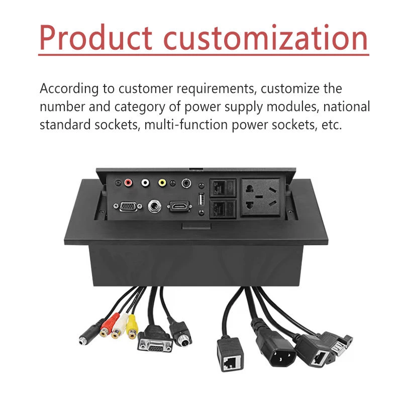 Custom Standard Outley Office Meeting Room Hidden Multifunction Aluminum Alloy Housing Pop up Furniture Socket