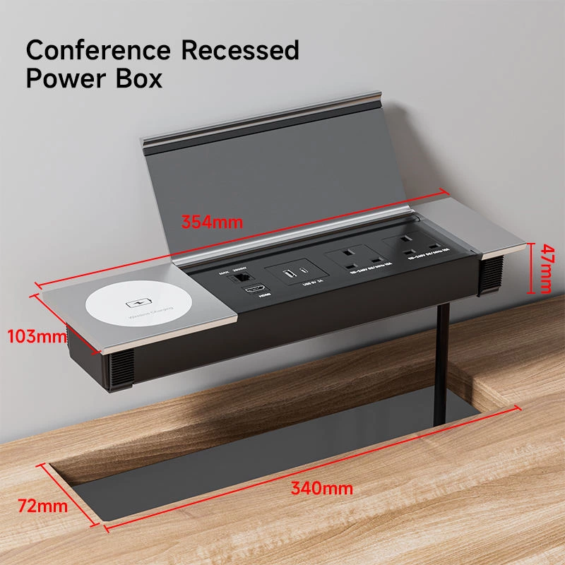 Extension Power Strip USB Socket Sliding Socket with 15W Wireless Charger