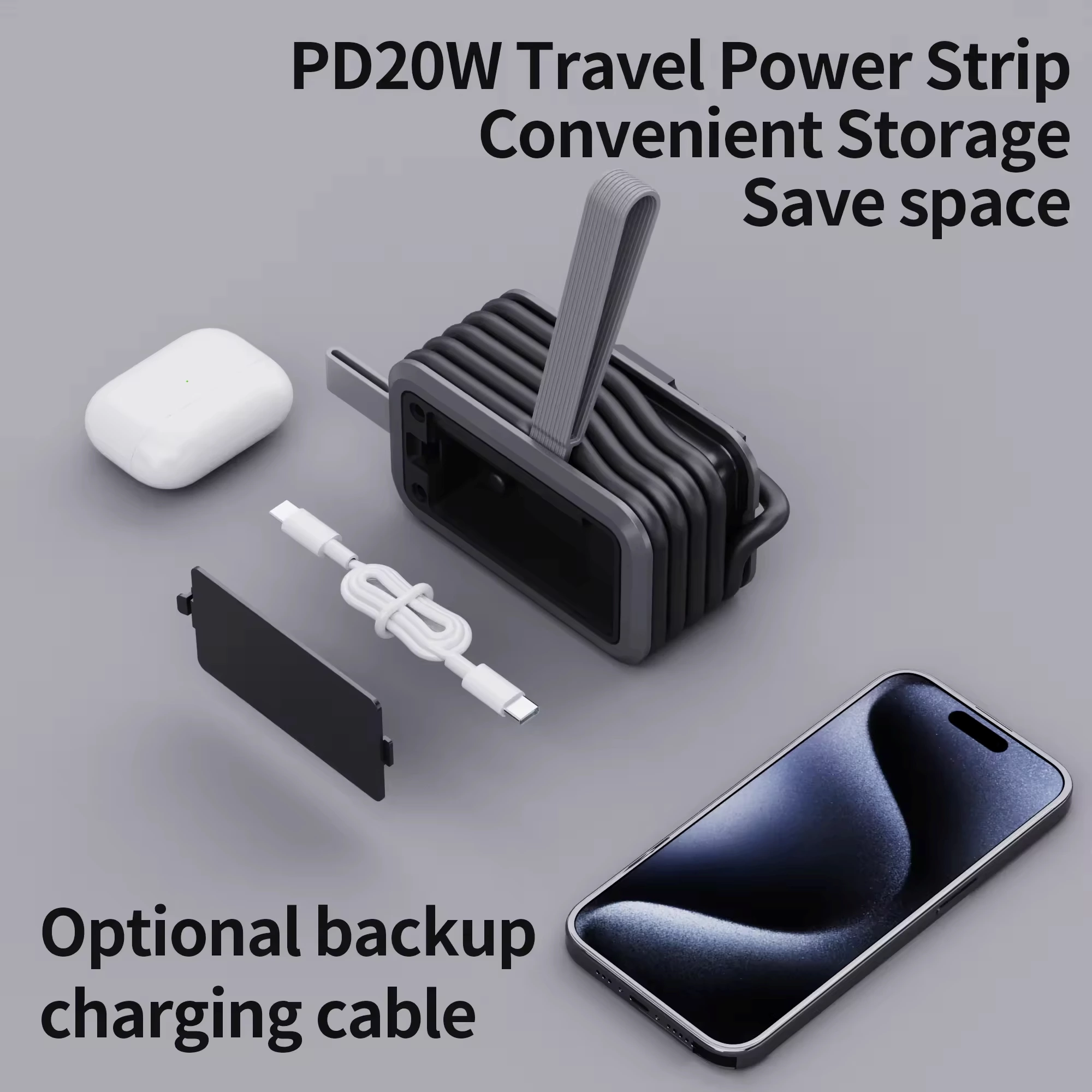 Newly Designed Multi Extension Travel Socket Strip 4 in 1 Portable PD20W Fast