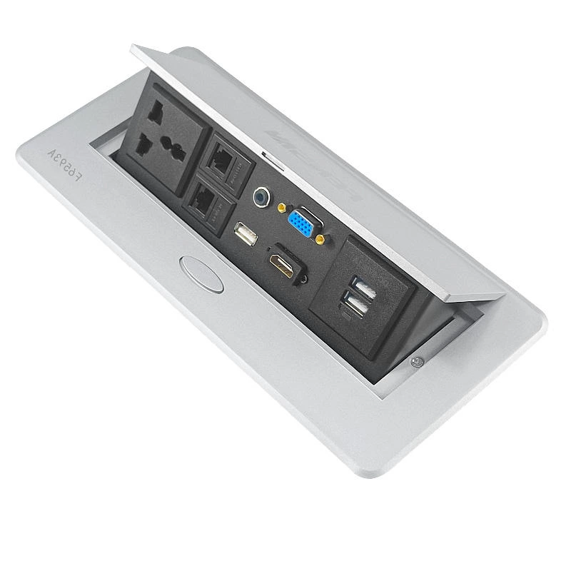 Universal Standard Multifunction 2 USB Pop up Furniture Office Desk Meeting Room Socket