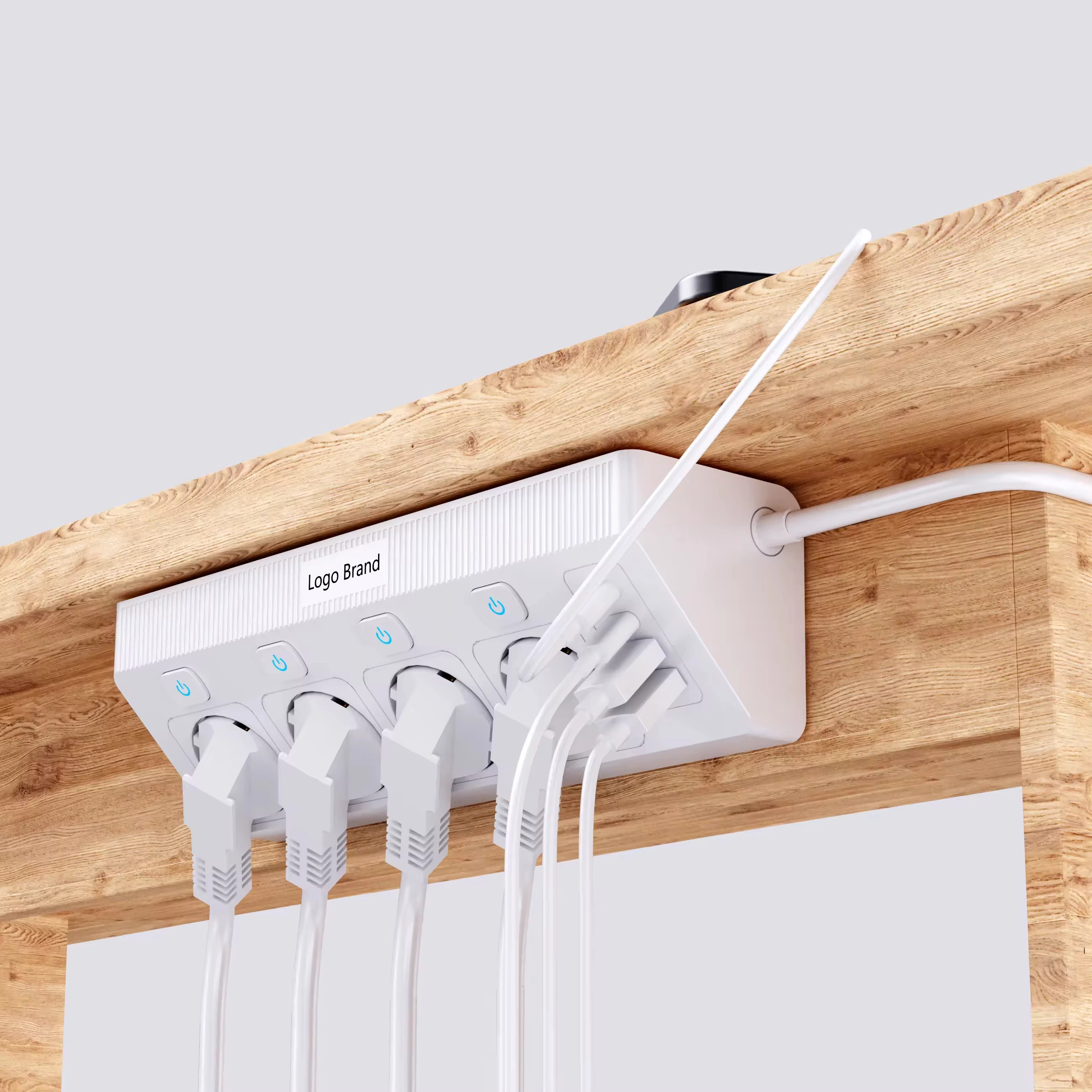 Extension Strip New Design Desktop Power Socket 4 Outlets with 2 USB 2 C