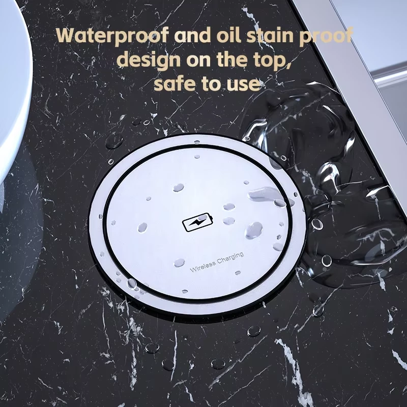 Factory Hot Sale EU Standard Kitchen Pop up Sockets 1.8m Cable Black Retractable Sockets Office Table and Workshop Power Socket