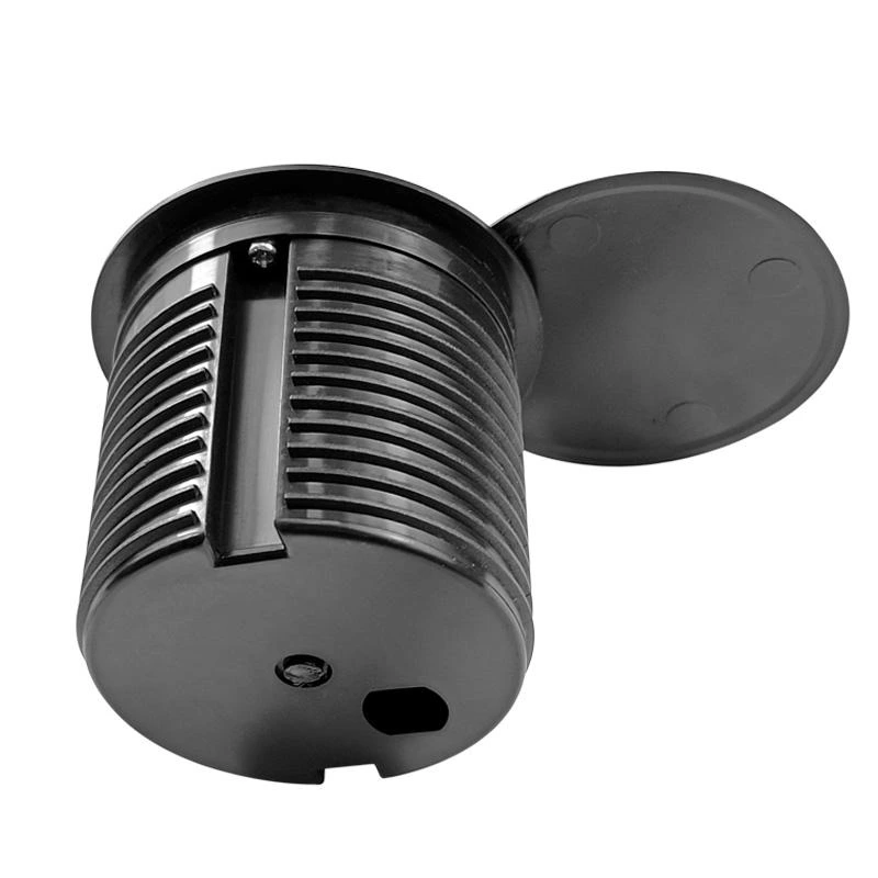 80mm Round Flush Mounted Furniture Hidden Sliding Socket with US Standard Outlets USB Charging and Type-C Port