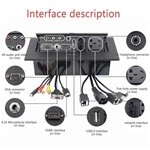 Custom Standard Outley Office Meeting Room Hidden Multifunction Aluminum Alloy Housing Pop up Furniture Socket