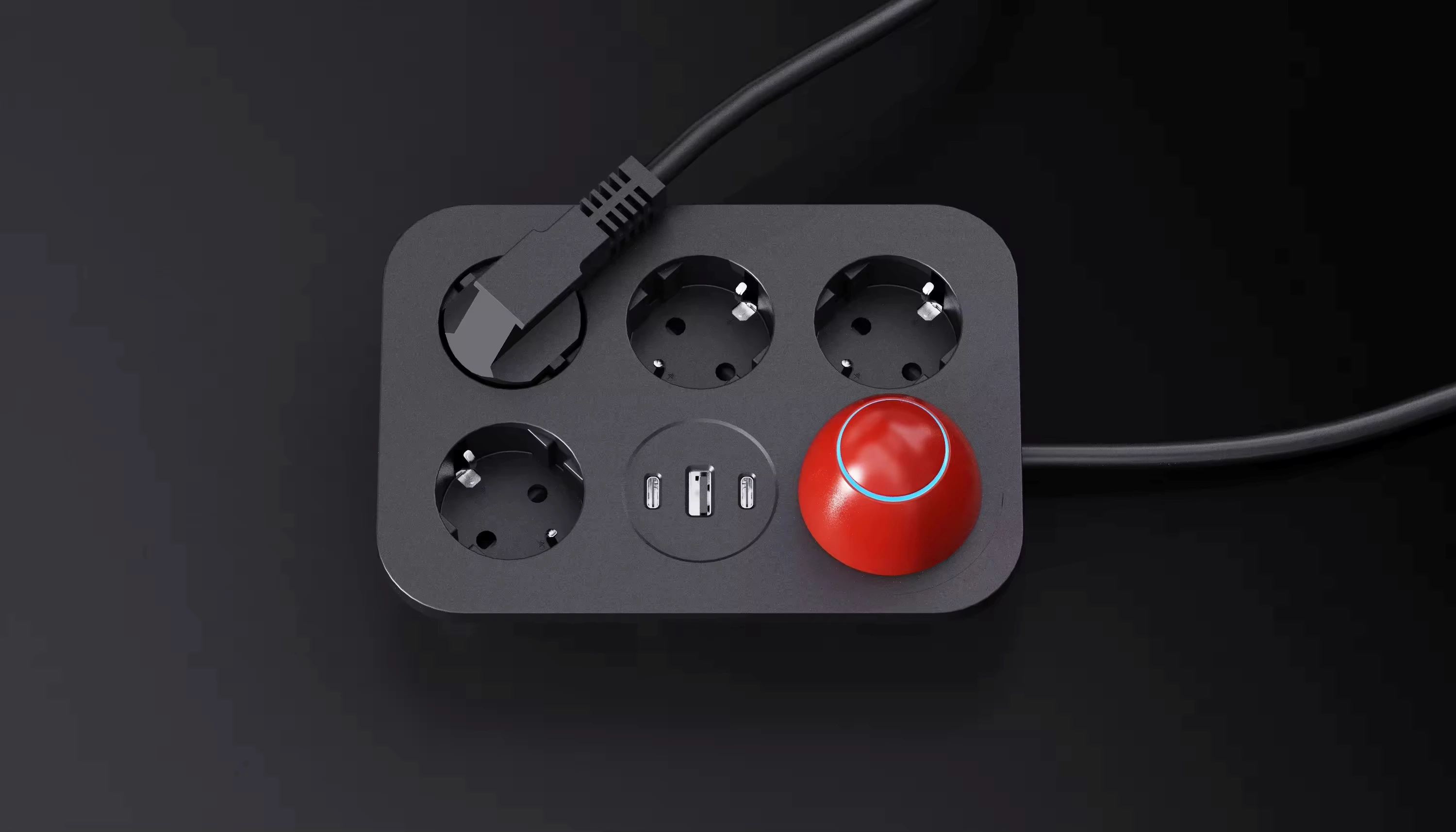 EU Standard Modern Style High Quality Fast Charge 2 TYPE-C USB Egg Socket 4 AC