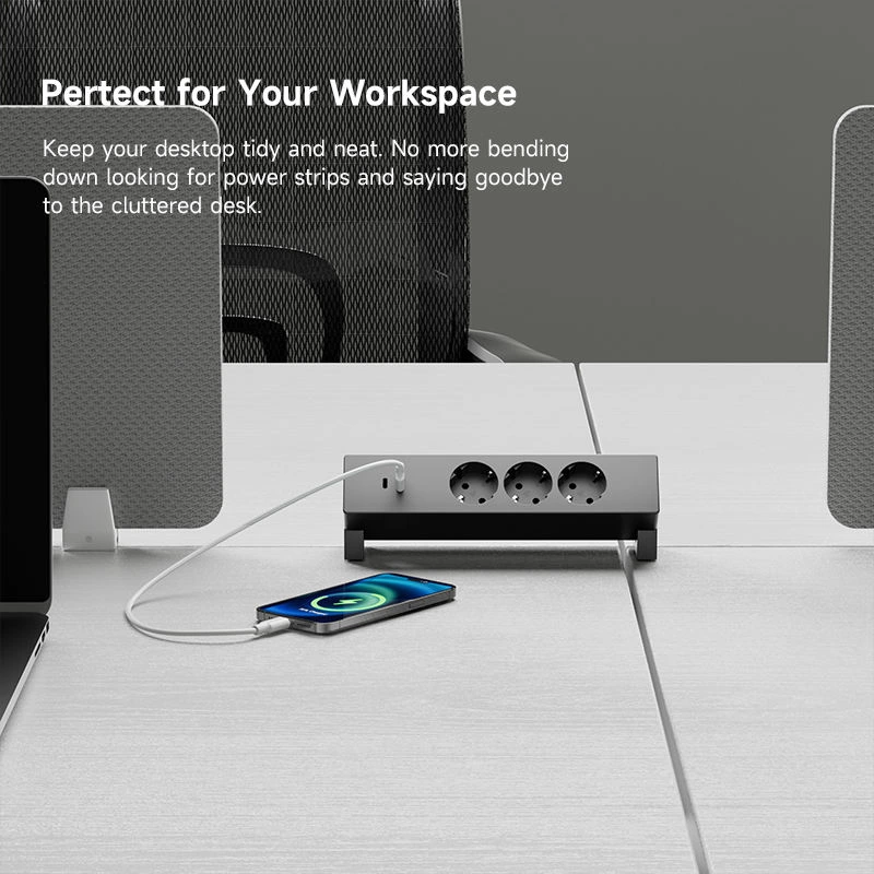 Shuko Socket Desk Power Sockets with USB Desk Clamp Power Strip Type-C 3 Outlet Clamp Power Strip Manufacturer
