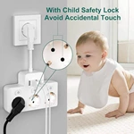 EU Socket Power Strip with USB Ports Type C CE 3 Outlets Sockets Wall Extension Plug with Switch