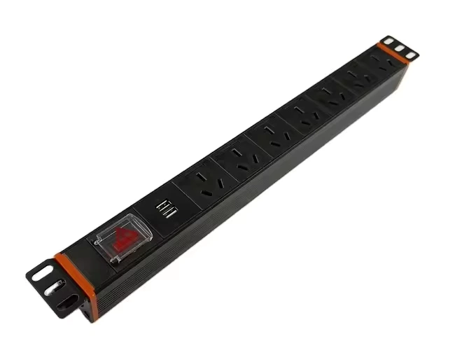 Australian Industrial Cabinet Strip Socket Pdu 7 Socket AU Standard 2 USB Prot PDU Socket