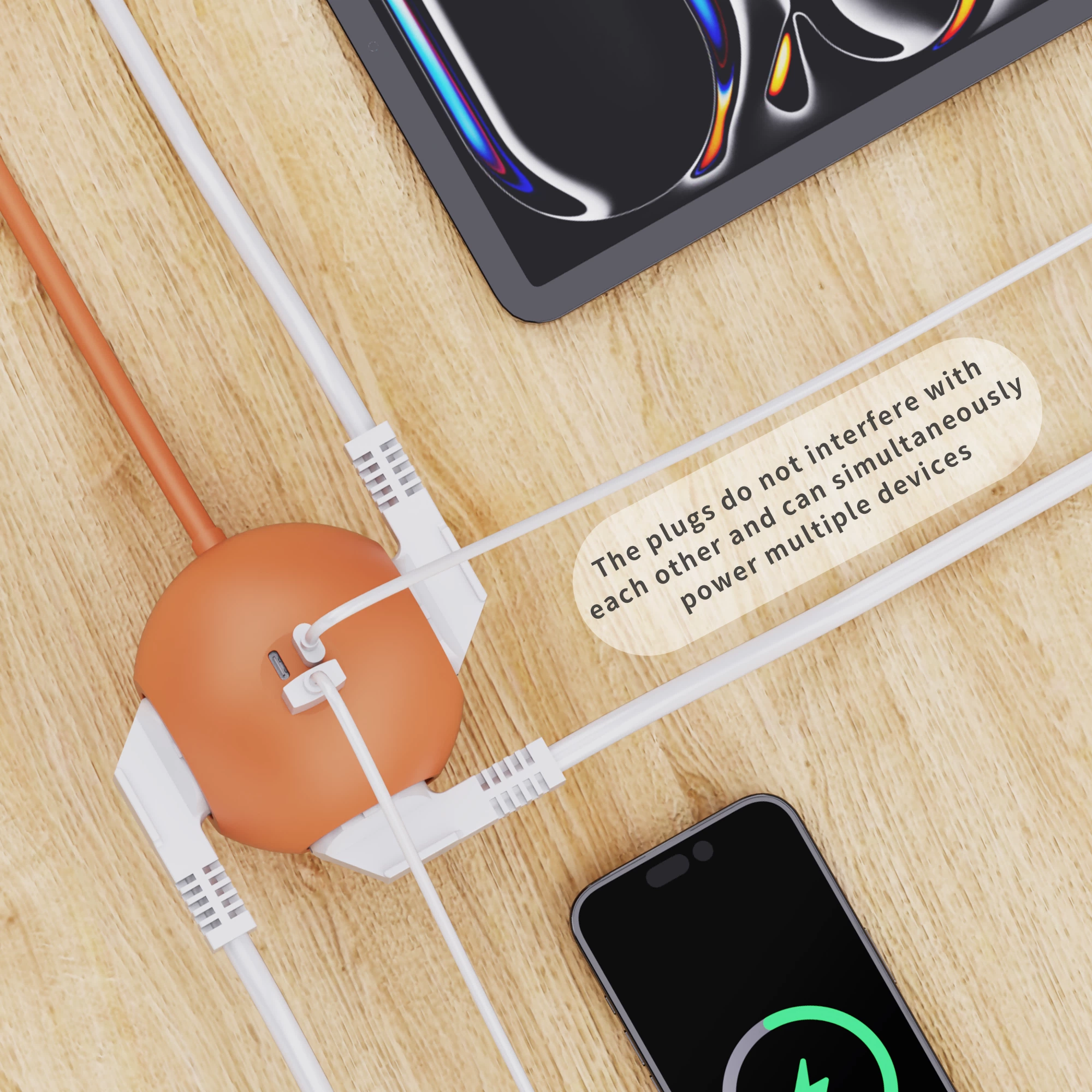 KC CE Portable Power Socket New Design with PD 25W USB Charging 3AC Outlets 1USB 2TYPE-C