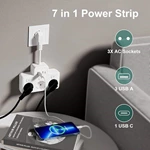 EU Socket Power Strip with USB Ports Type C CE 3 Outlets Sockets Wall Extension Plug with Switch