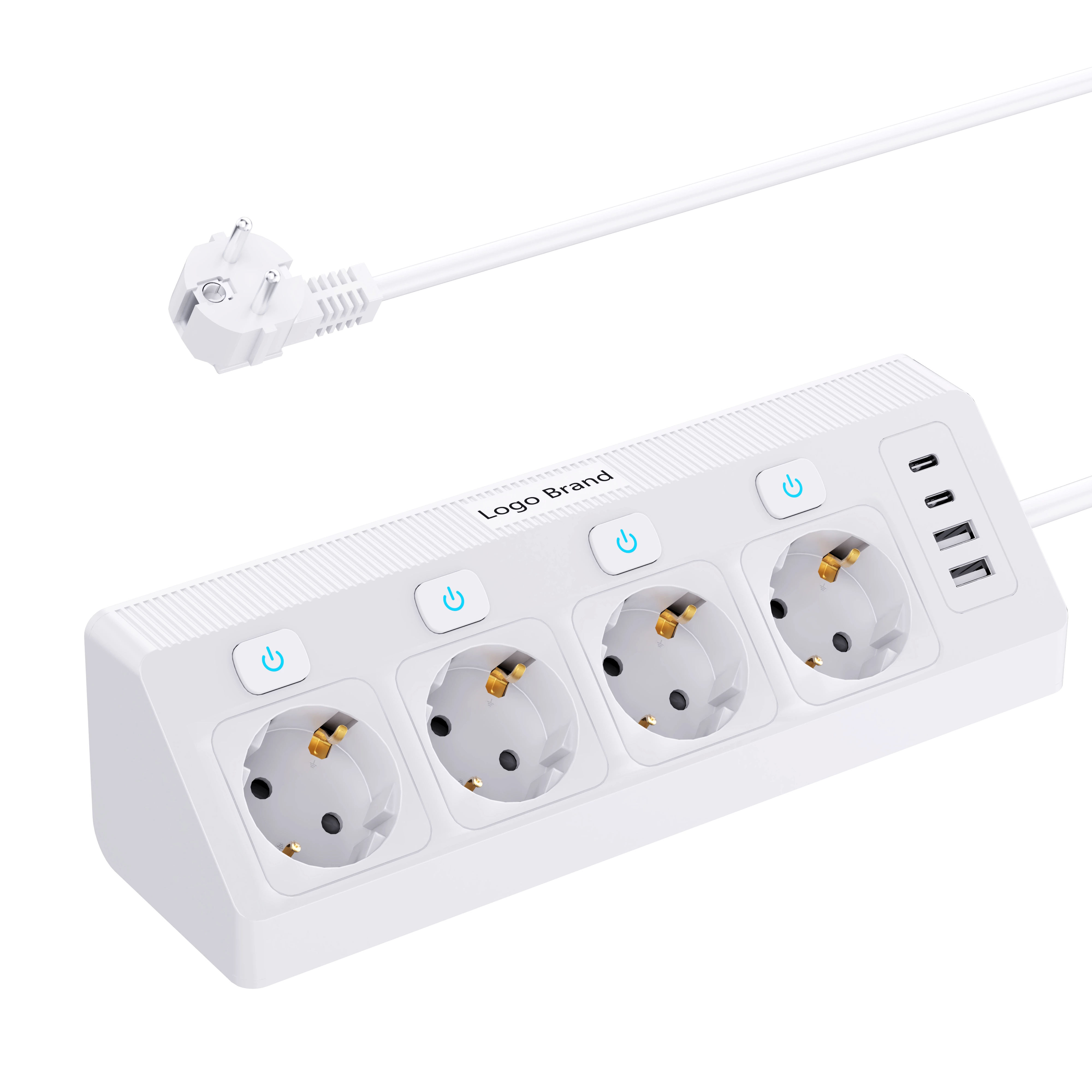 Extension Strip New Design Desktop Power Socket 4 Outlets with 2 USB 2 C