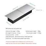 Hot Sale US Standard 4 Outlet Hidden Desktop Sliding Socket With 2 Usb Port Wireless Charger for Furniture
