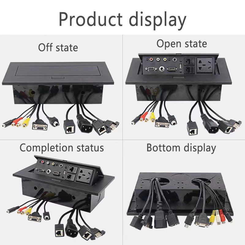 Custom Standard Outley Office Meeting Room Hidden Multifunction Aluminum Alloy Housing Pop up Furniture Socket