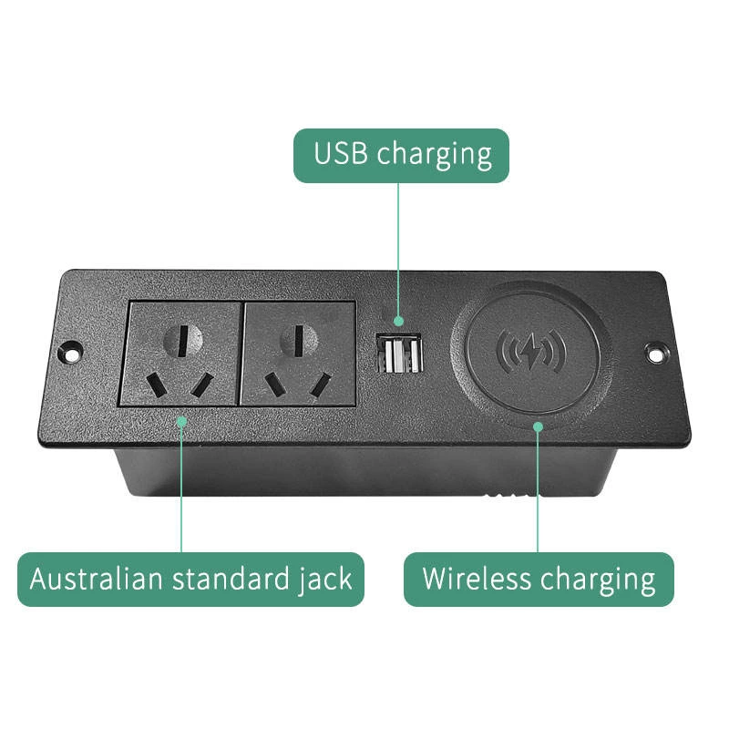 Factory AU Standard Tabletop Built-in Desk Wireless Charging Hidden Furniture Power Socket