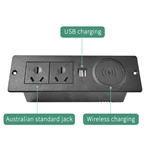 Factory AU Standard Tabletop Built-in Desk Wireless Charging Hidden Furniture Power Socket
