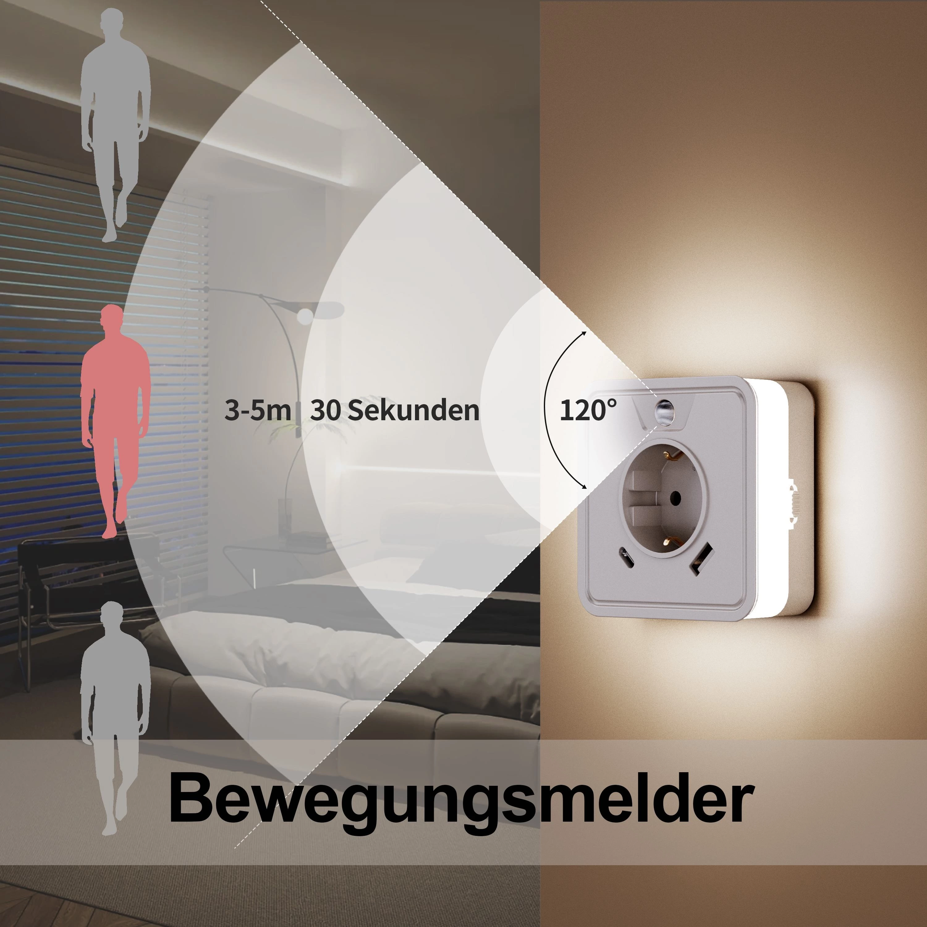 Socket Night Lamp Warm Smart Home New Style EU Standard Independent Switch with Power Strips Multi USB-A TYPE-C