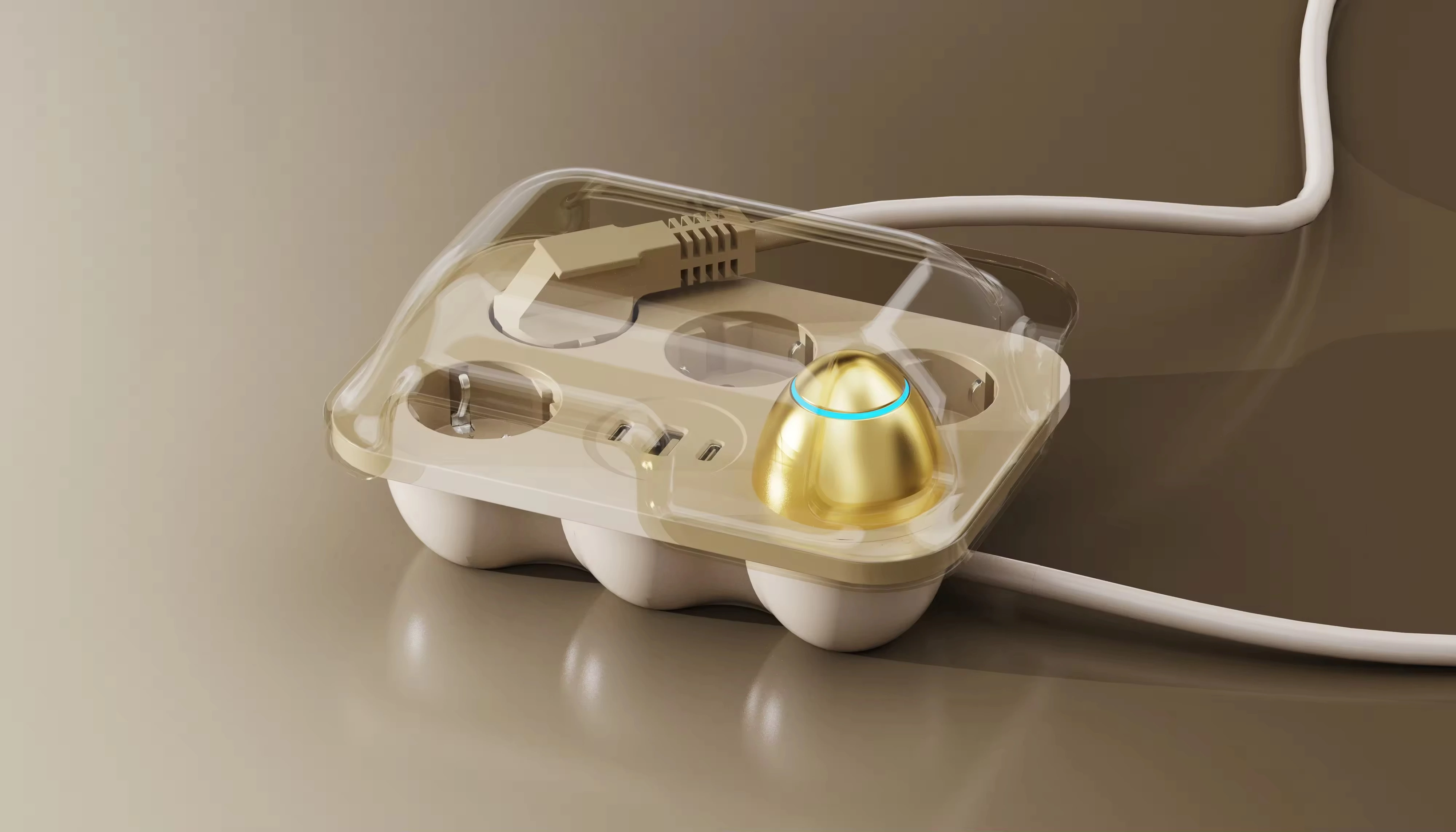 EU Standard Modern Style High Quality Fast Charge 2 TYPE-C USB Egg Socket 4 AC