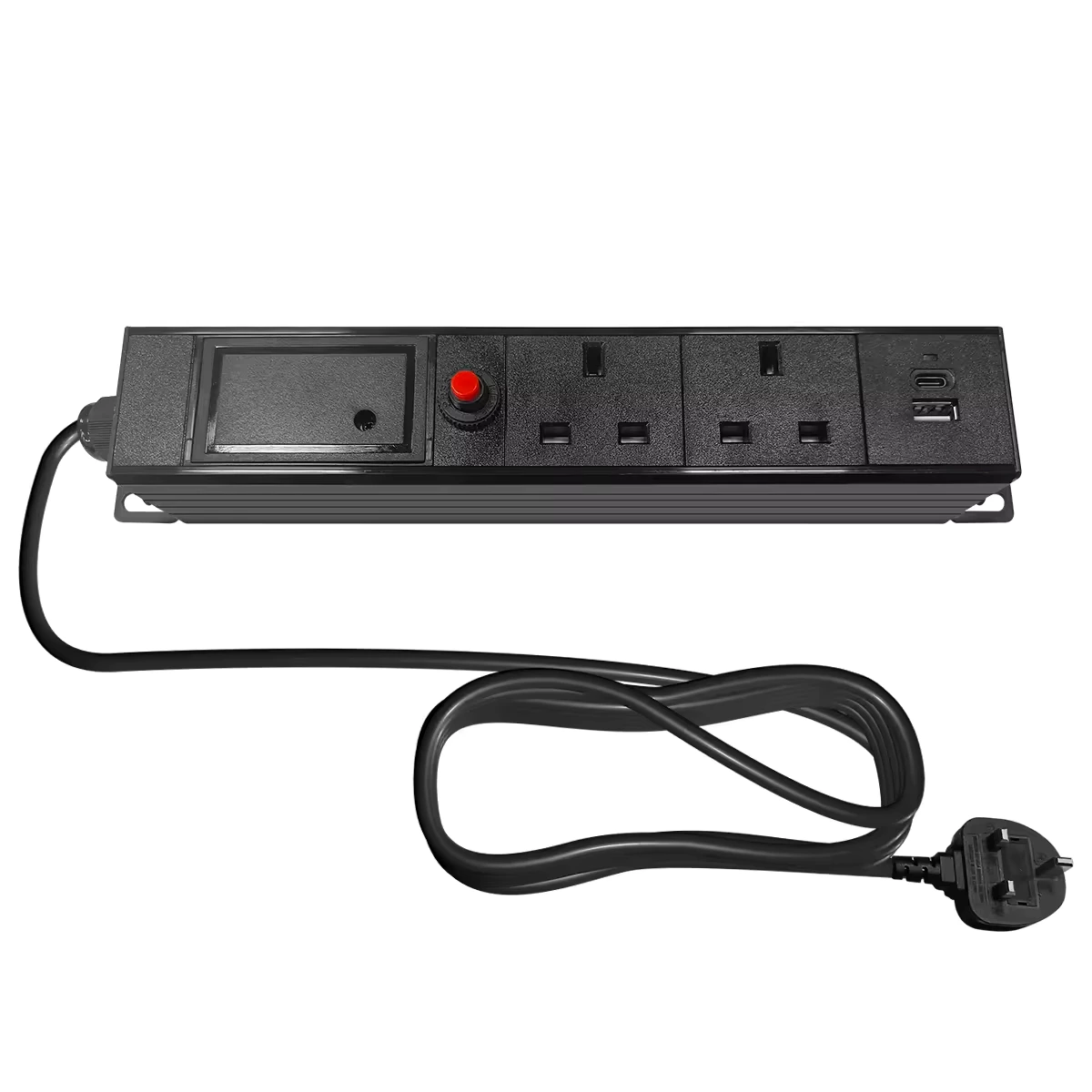 UK Standard PDU Socket Overload Protection Power Distribution Unit 1 USB Port 1 Type C Port