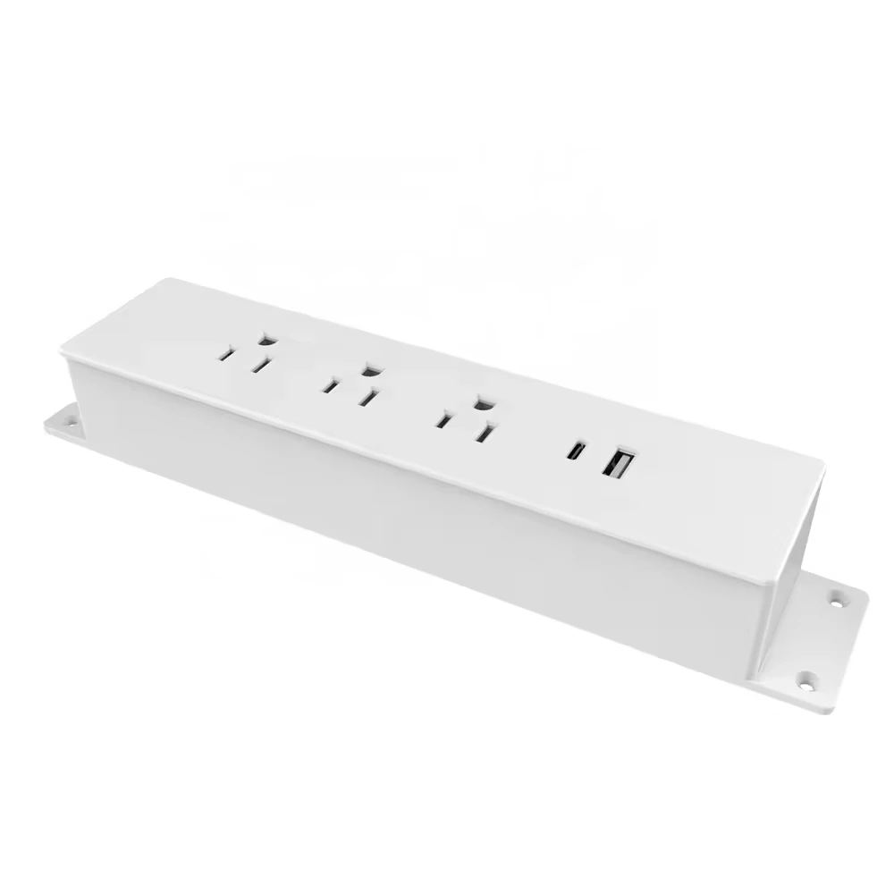 High End Recessed Socket with 3 AC Ports Desktop Power Socket Outlet Power Socket With USB