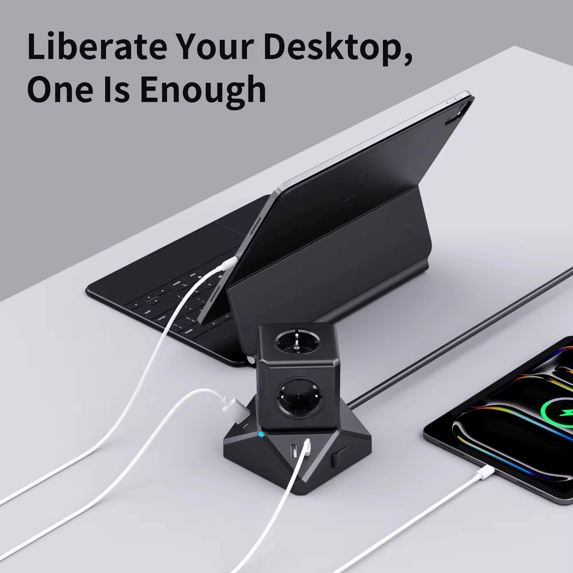 Eu Power Strip Magnetic Power Socket Extension Cable with USB Europe Power Strip