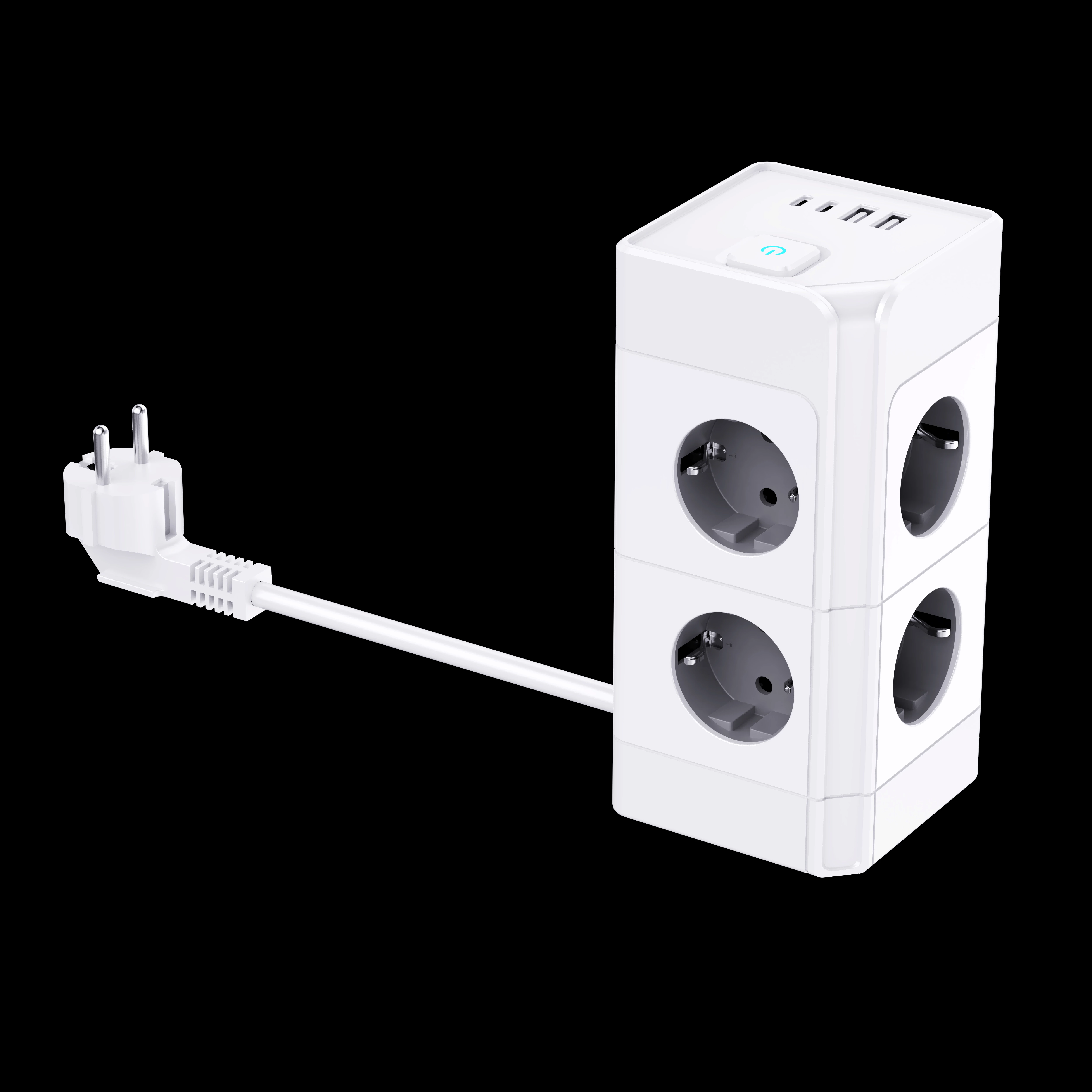 NEW Product Rohs CE KC Socket 4/8/12 Outlets Extension Sockets Multiple 2m Power