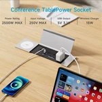 Extension Power Strip USB Socket Sliding Socket with 15W Wireless Charger