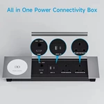 Cable Cubby Hidden Recessed Desktop Power Outlet Flip Lid Power Socket Custom Outlet Boxes for Furniture Workspace