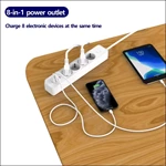 EU Power Strip Surge Protector with 3-way Socket Switch 1.4m Cable Length 16A