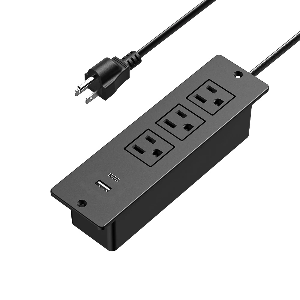 US Power Outlet Build-In Power Strip socket For Funiture Cabinet Wiht USB