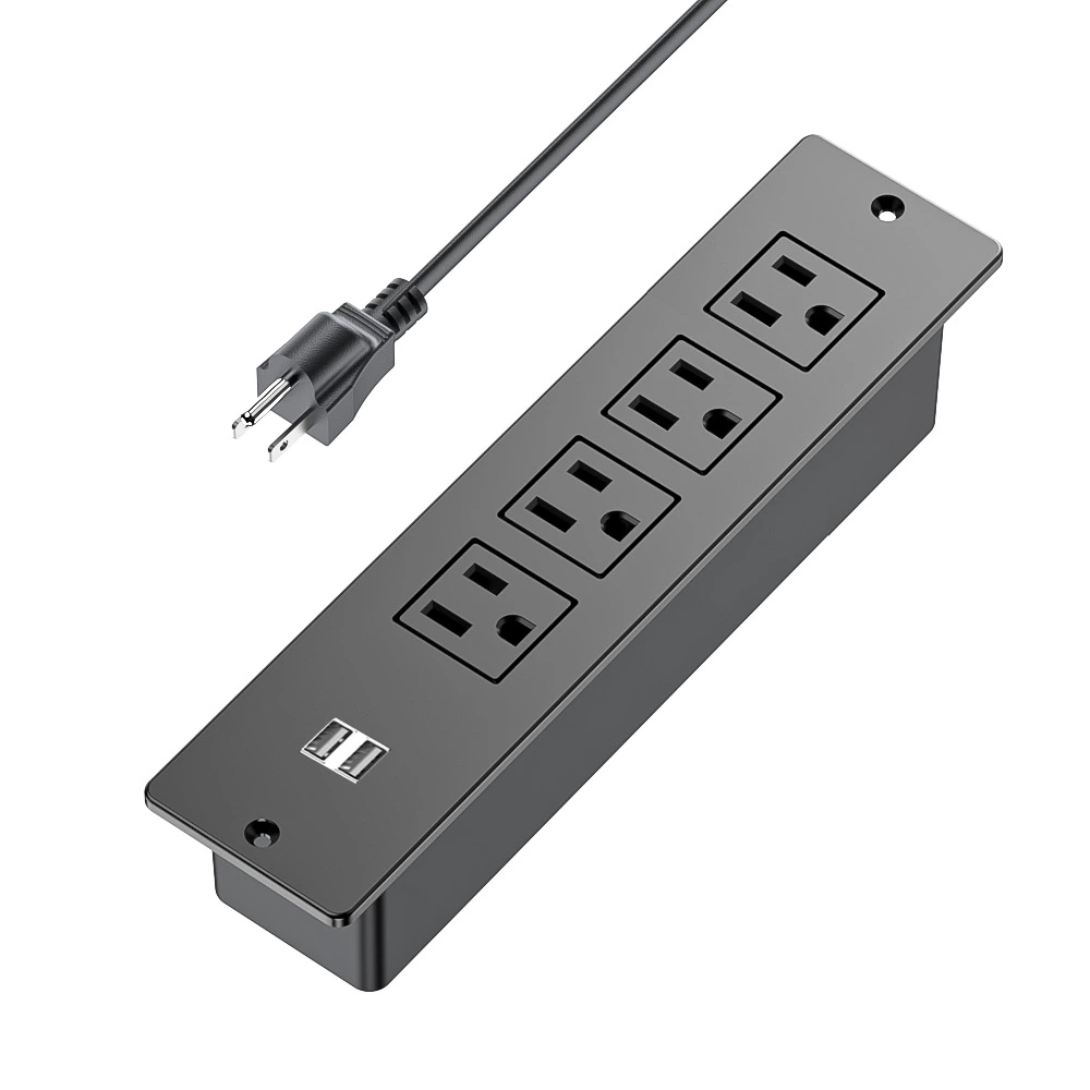 US Power Outlet Build-In Power Strip socket For Funiture Cabinet Wiht USB