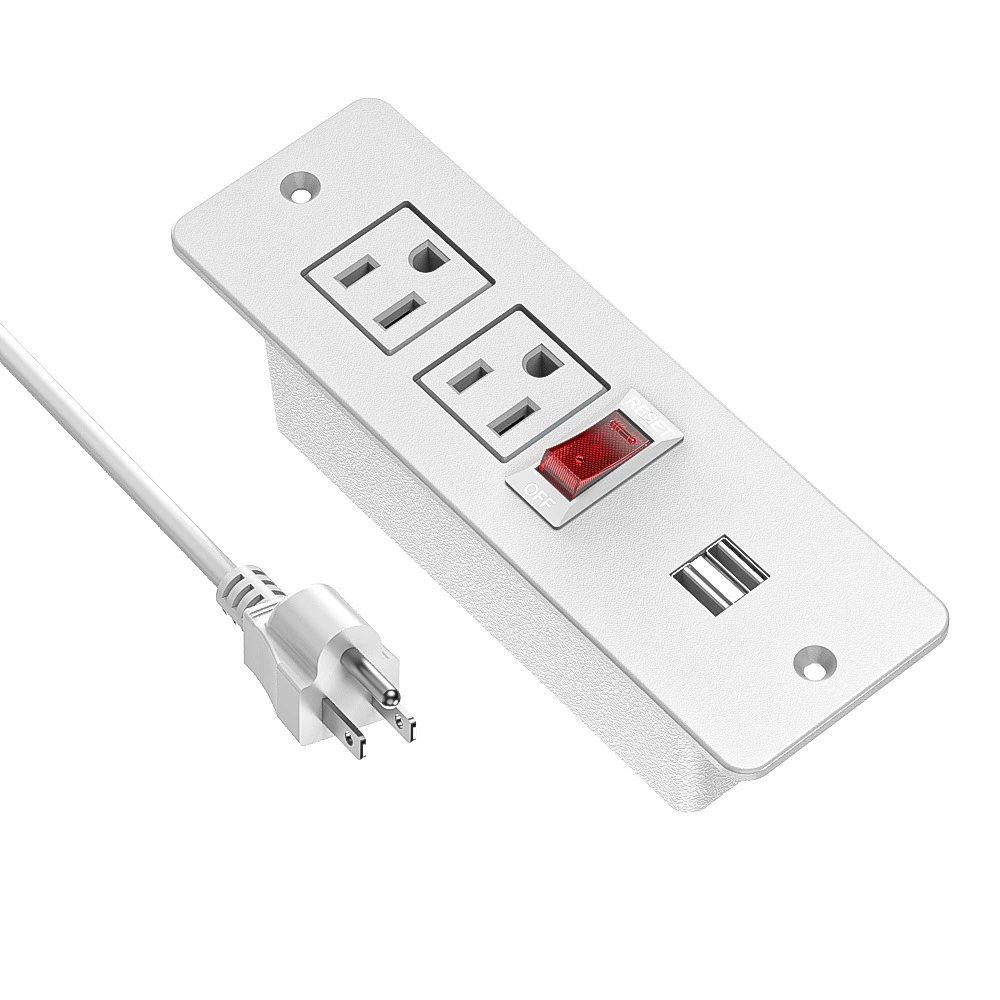 US Power Outlet Build-In Power Strip socket For Funiture Cabinet Wiht USB