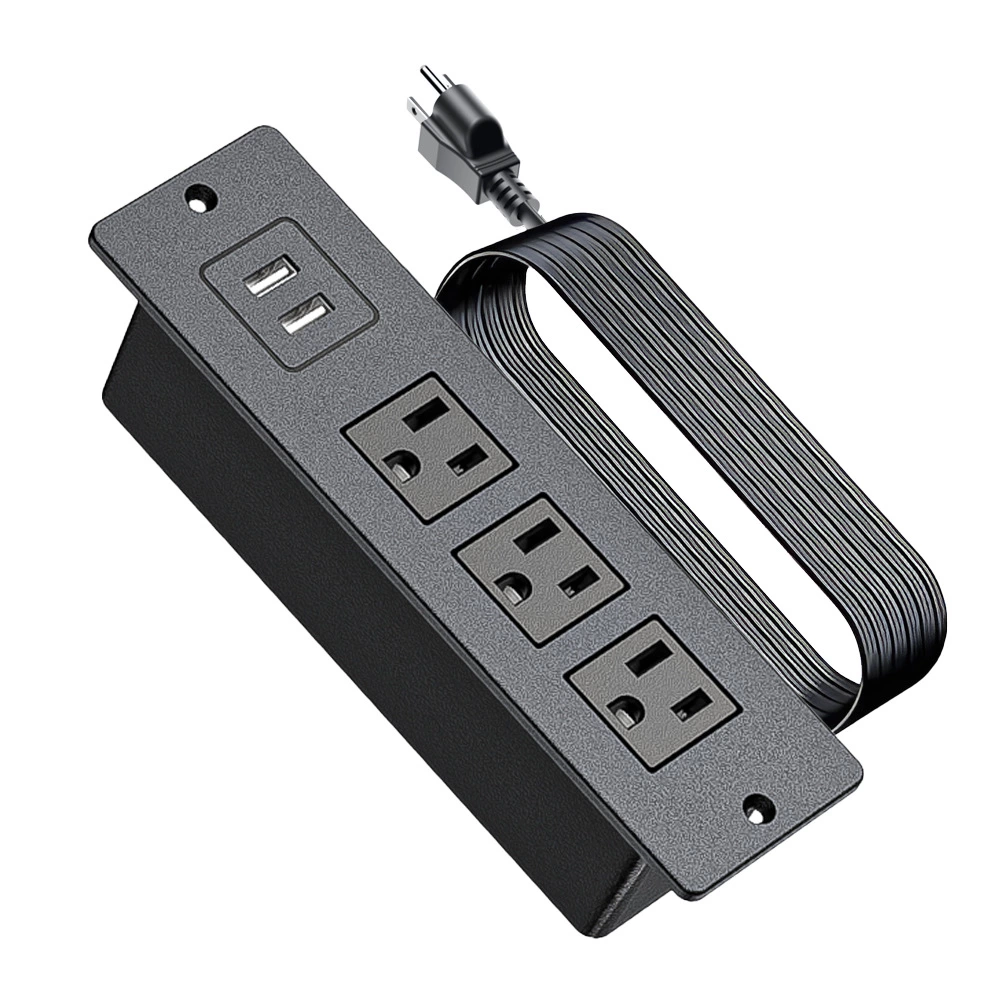 US Power Outlet Build-In Power Strip socket For Funiture Cabinet Wiht USB