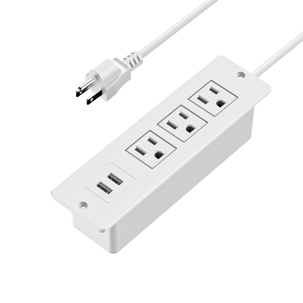 US Power Outlet Build-In Power Strip socket For Funiture Cabinet Wiht USB