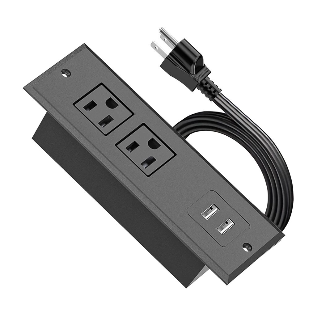 US Power Outlet Build-In Power Strip socket For Funiture Cabinet Wiht USB