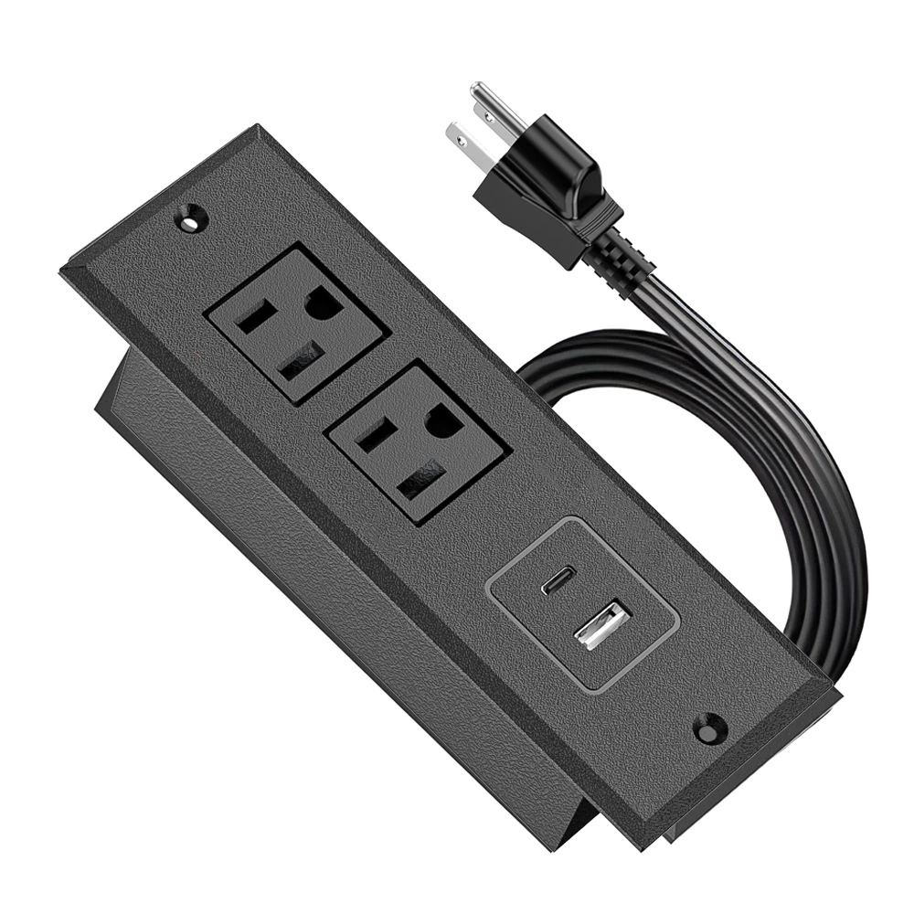 US Power Outlet Build-In Power Strip socket For Funiture Cabinet Wiht USB