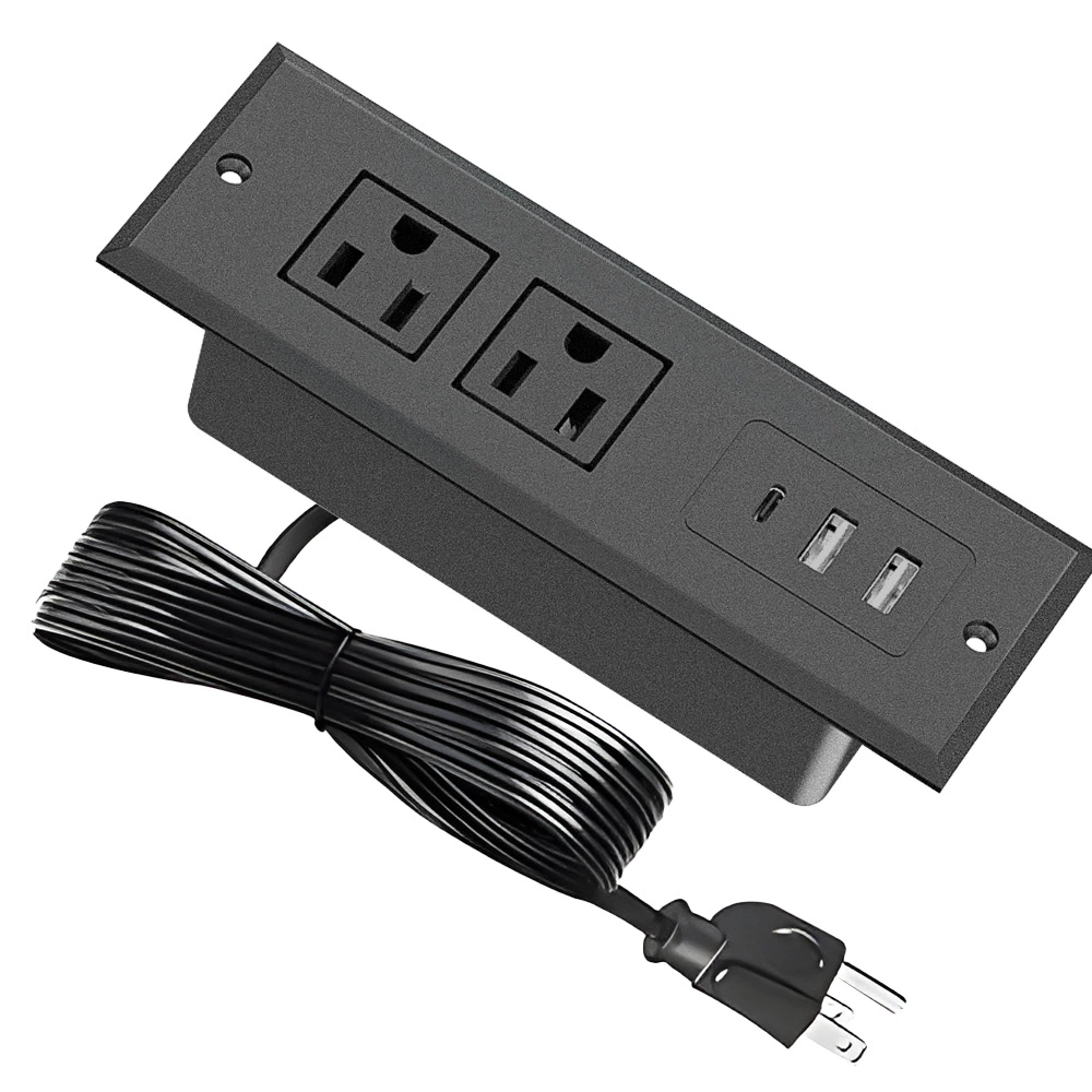 US Power Outlet Build-In Power Strip socket For Funiture Cabinet Wiht USB